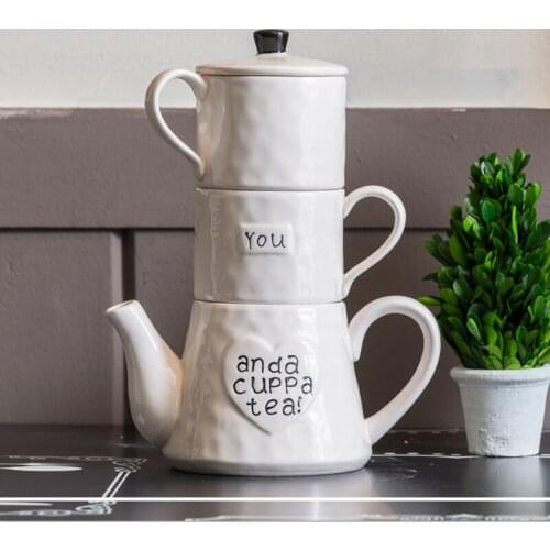 American Ceramic Tea Set Three-piece Teapot And Teacup In The Afternoon European-style Home Decoration