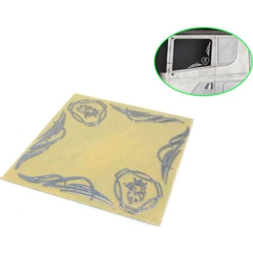Metal Sticker Decoration on Side Windows for 1/14 Tamiya RC Truck Trailer Tipper Scania 470 620 730 Car Diy Parts