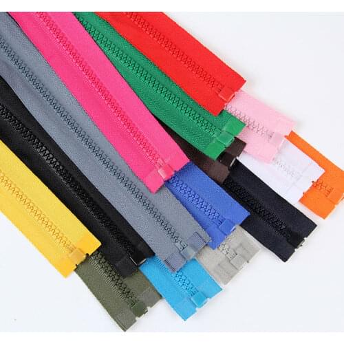 5pcs Vislon Jacket Zipper 40-80cm Reversible Slide #5 Molded Plastic Separating End - Color BLCK Custom Length