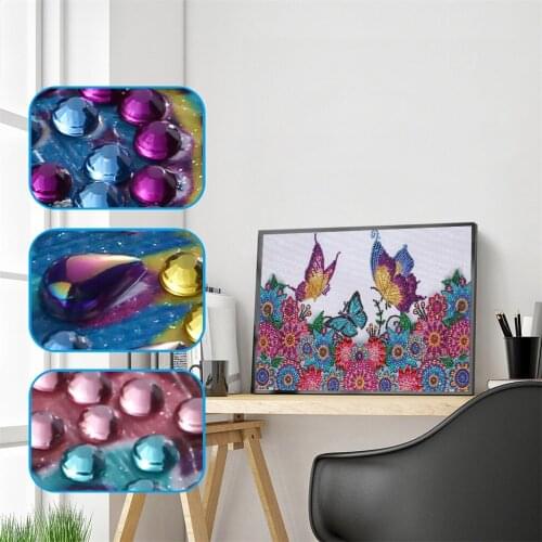 5D DIY Diamond Painting Flower Butterfly Special Shaped Diamond Embroidery Cross Stitch Kit Rhinestone Mosaic Gift Home Decor