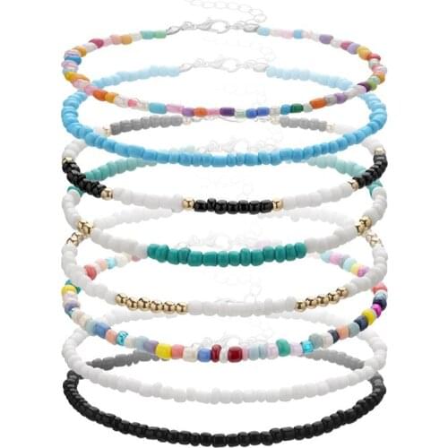 1pc Fashion Bohemian Style Anklet Bead Decor Handmade Adjustable Creative Beaded Anklet Foot Anklet Jewelry Accessories