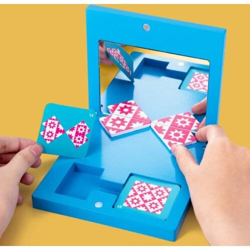 Montessori Educational Wooden Toys Mirror Imaging Puzzle Children Kids Education Sensory Toys Kindergarten Learning Didactic