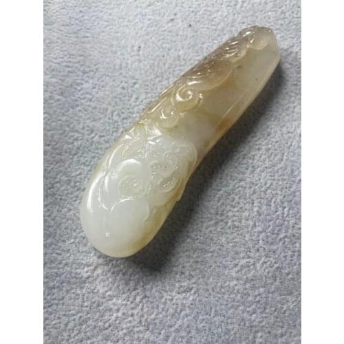 Real hetian white jade handcarved flower jade pendant necklace unique design jadeite jade necklace men jewelry Chinese zodiac