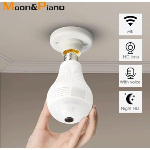Panoramic 960P LED Light Cemara Full 2mp Fisheye View Angle 360 ​​Degree Security Wi-fi Wireless Electric Bulb Surveillance