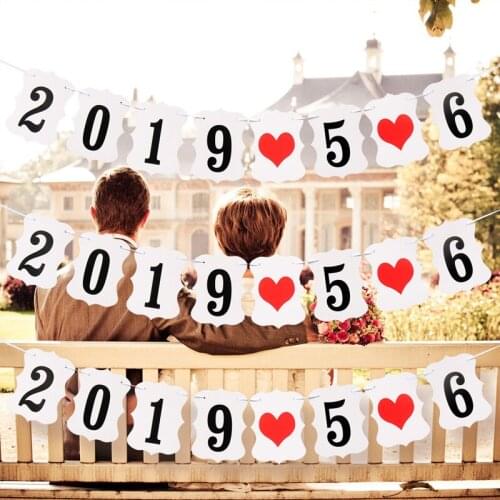 Festive Party Supplies Event Banners Wedding Birthday Date Anniversary Day Decoration Paper card 10pc/lot