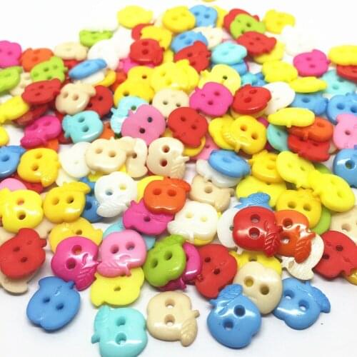 100pcs 12mm Plastic Apple Shaped Mixed Buttons 2 Holes Sewing Clothing Accessories Button DIY Cardmaking Embellishments Crafts