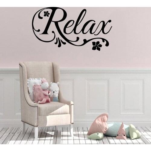 Relax Spa Beauty Salon Wall Decal Lettering Window Sticker Massage Spa Salon Wall Decoration Flower Waterproof Vinyl ov86