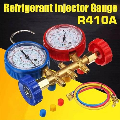 Refrigerant Charging Hoses with Diagnostic Manifold Gauge Set for R410A R22 R404 Refrigerant Charging 1/4" Thread Hose TD