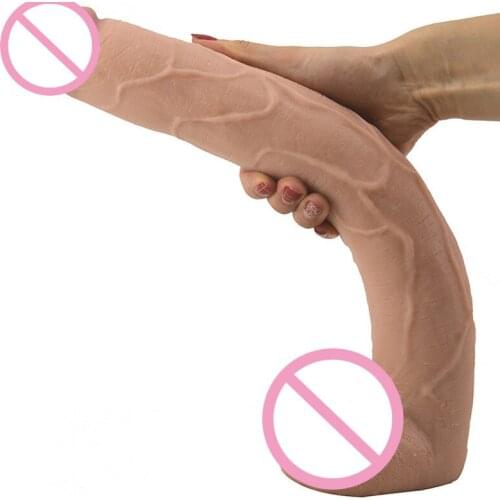 Super Long Realistic Dildo Safe PVC Soft Horse Dildo Realistic Huge Dildos Giant Penis Gode Sex Toys for Woman 39.5 * 5.6 cm