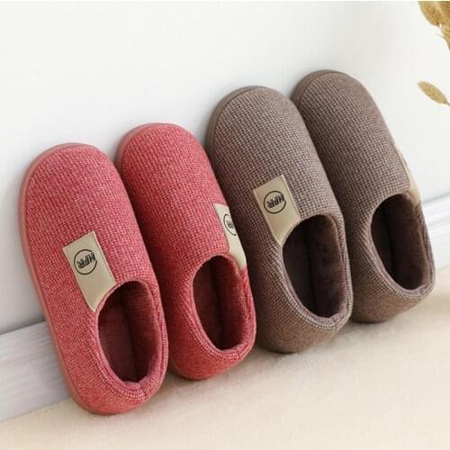 Women And Men Couple Winter Warm Shoes Women Indoor Slippers Soft Plush Home Floor Slipper Ladies Solid Coloe Bedroom Slides