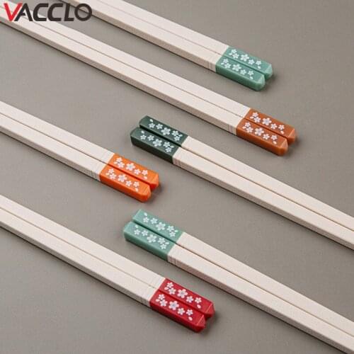 Vacclo 5pairs/lot Reusable Cartoon Family Member Pattern Japanese Style Chopsticks Chineses Food Desserts Chopstickers Tableware