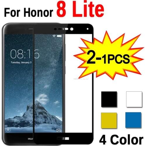 1-2pcs Glass For Huawei Honor 8 Lite light Protective Tempered Safety Glass For Honor 8 Honor8 Lite light 8lite Screen Protector