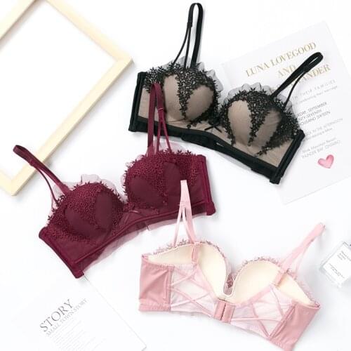 Sexy Lingerie Comfort Push Up Women Bra Breathable No Wire Tops Girls Underwear Brassiere Lace Female Bralette BH