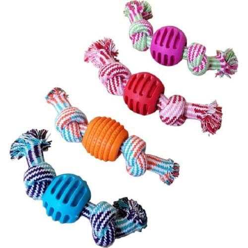 1pcs Bite Resistant Dog Rope Toy Pet Supplies Pet Interactive Knot Design Dog Chew Rope Puppy Teething Toy