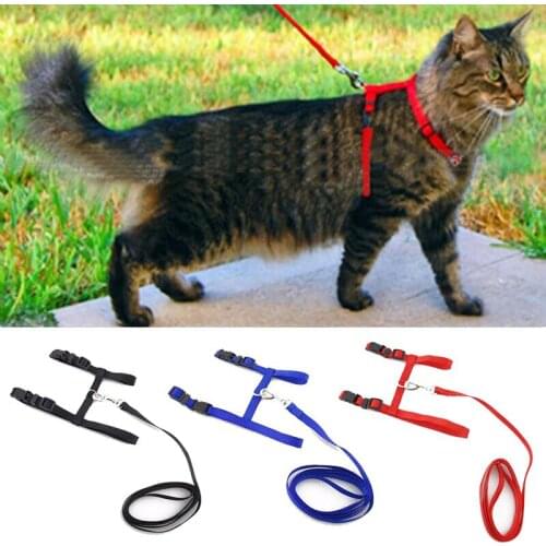 1pcs Cat Dog Collar Harness Leash Adjustable Nylon Pet Traction Cat Kitten Cats Products For Pet Harness Belt