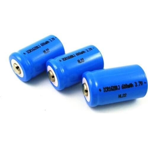 10pcs 3.7v ICR 16280 rechargeable lithium ion battery cell 600MAH for LED flashlight torch and speaker