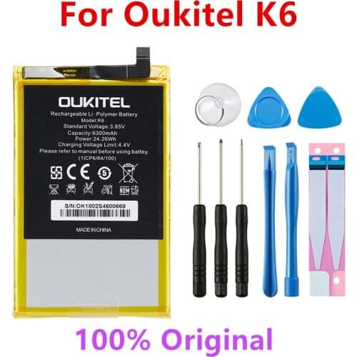 100% Original New Oukitel K6 6300mAh Battery For Oukitel K6 Smart Mobile Phone +Tracking Number