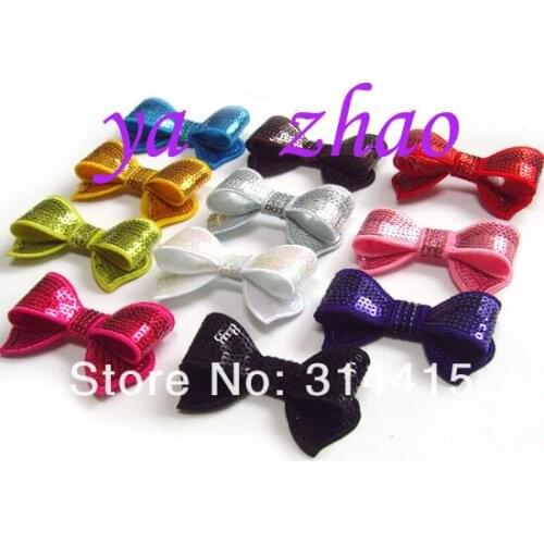2.8" sequin hair bow, Mix 12colors, 60pcs/lot, Trail order