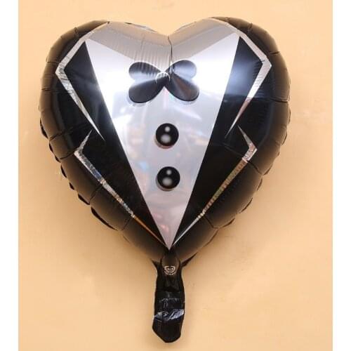 2pcs 18inch Bride and Groom Romantic Wedding Dress Foil Heart Balloons Wedding Party Decor Engagement Valentines Day Ballon