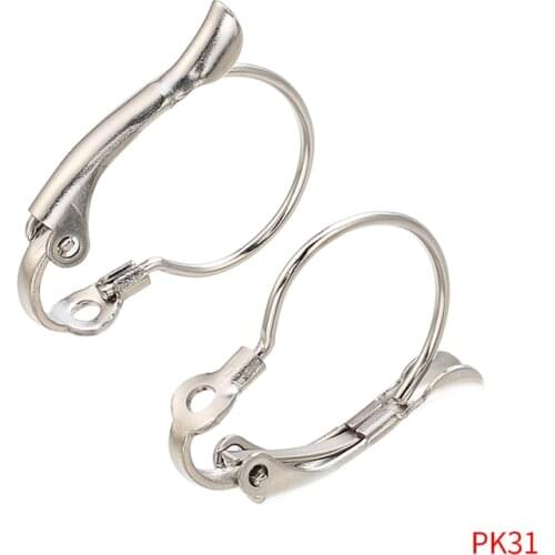 20 pcs Stainless Steel Earring clasp ear hook wire Jewelry Findings high quality Metal Accessories For DIY making