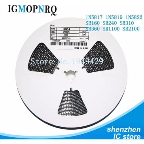 2000PCS 1N5819 SS14 1N5822 SS34 SR160 SS16 1N5817 SS12 SR1100 SS110 SR360 SS36 SR240 SS24 SR2100 SS210 SS310 SMA Rectifier diode