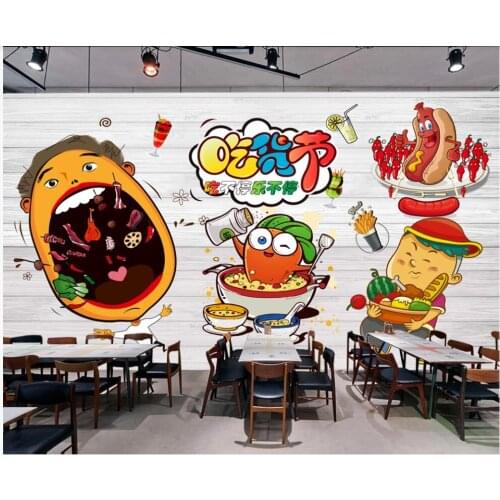 3d photo wallpaper custom mural Hand painted gourmet fast food restaurant tea wood grain decor wall paper in the living room