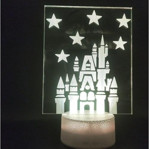 3D Lamp Battery Powered The Princess Castle for Girls Color Changing Festival Decoration Usb Led Night Light Lamp Hologram