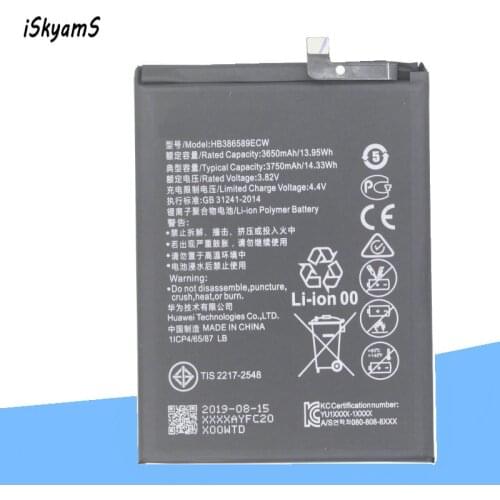 ISkyamS 1x 3650mAh HB386589ECW Battery For P10 Plus VKY-AL00 Nova 3 4 Honor 8X V10 VKY-AL00 Mate 20 Lite PAR-LX1 L11 L21 LX9 L29