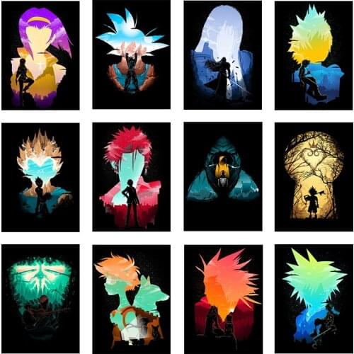 Watercolor Cartoon Canvas Painting Japanese Anime Posters and Prints Print Mural Pictures Childrens Room Home Wall Decoration