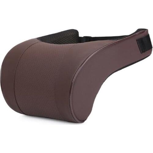 Car Brown Pillow Head Rest Neck Rest Seat Head Safety Cushion Support Pad Memory Cotton Travelling Head Rest Pillows