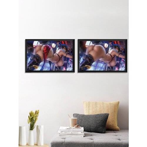 Beidou Genshin Impact Kawaii Anime Game Sexy Nude Art-Poster Custom Silk Decor Canvas Living-Bedroom Decoration