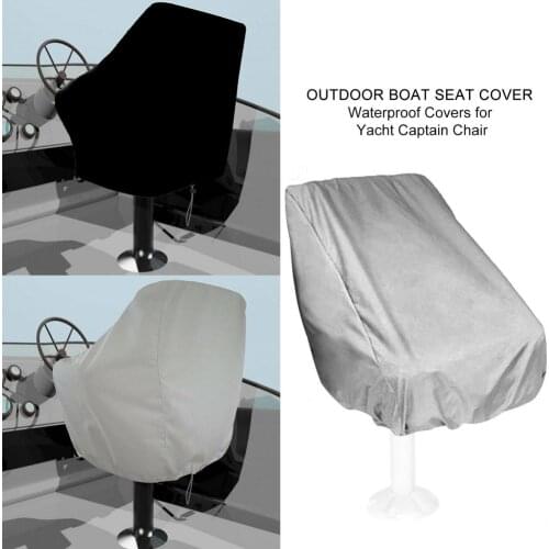 Outdoor Boat Seat Cover Waterproof Covers For Yacht Captain Chair With Water-resistant Backing Adjustable Cord ( No Chairs)