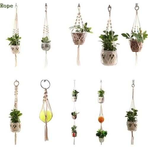 Vintage Macrame Plants Hanger Hook Flower Pot Holder String Hanging Rope Wall Art Home Garden Balcony Decoration