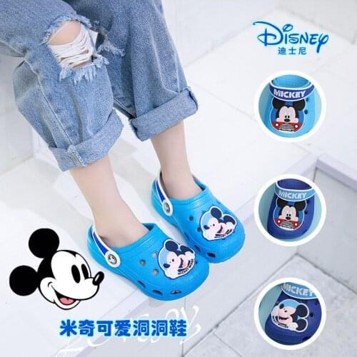 Disney childrens summer sandals boy shoes sandals girl shoes cute cartoon Mickey shoes Hole shoes anti-collision