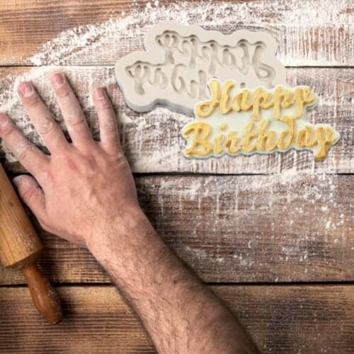 Baking Mold Heat Resistant Non-stick Easy Release Birthday 3D Cake Decor Silicone Mold Letter decoration baking mold