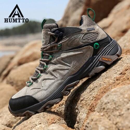 HUMTTO Waterproof Hiking Shoes Men Genuine Leather Trekking Boots Women Ankle Boots Hunting Shoes Mountain Boots Tactical Shoes