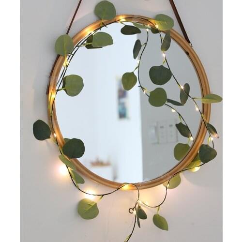 2M Artificial Ivy Garland Fake Leaf Plants Vine with 20 LED String Light Green Flowers Hanging for Home Wedding Xmas Party D30
