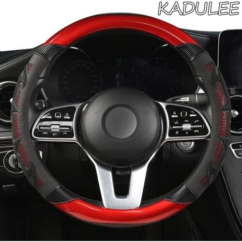 KADULEE Microfiber Leather Car Steering Wheel Cover For Isuzu D Max Trooper Rodeo Mux Ertiga APV Ignis Edition SX4