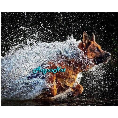Running wolf diamond painting full square scenery diamond dots decor diy crystal pasted picture animals wall art crafts gifts