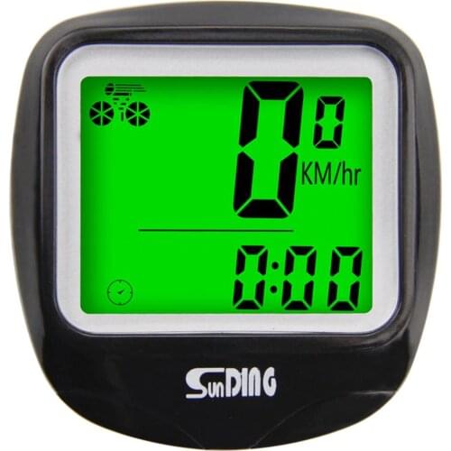 SUNDING Bike Computer Speedometer Wired Waterproof Bicycle Odometer Cycle Computer Multi-Function LCD Back-Light Display