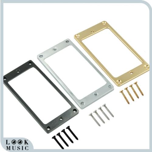 Metal Flat Humbucker Pickup Mounting Ring Flat Base Pickup Frame Ring W/ Screws