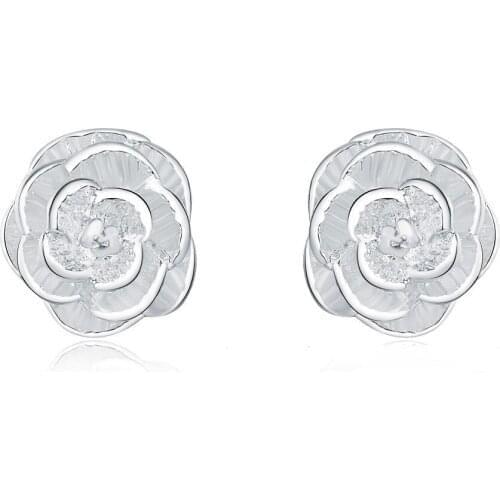 925 sterling silver fashion rose earrings flower earrings earrings charm trend womens jewelry wedding party gifts
