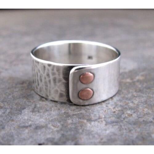 Stone Age collection Special Design Men 'S Button Pattern Ring