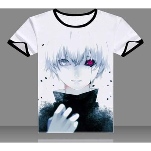 New Summer Anime T Shirt Tokyo Ghoul T-shirt kaneki ken Cosplay Short Sleeve O-Neck Tees