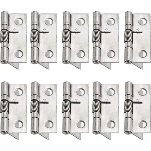 Spring Hinge Self Closing Hinge 1”/1.5”/2" Length Stainless Steel Door Hinge - Pack of 10