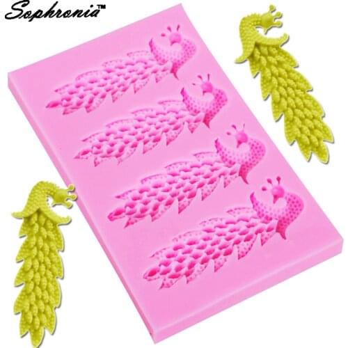 Sophronia F1215 3D Peacecock 1pcs UV Resin Silicone Mold for decorative-craft Jewelry Flower Dried Epoxy