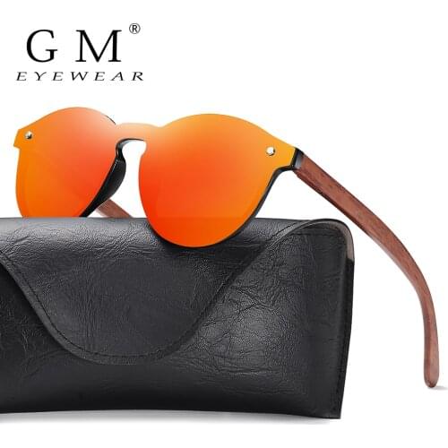 GM Coated Sunglasses for Men and Women Polarized Bamboo Holder Sun Glasses With Gifts Box Cool Beach Oculos