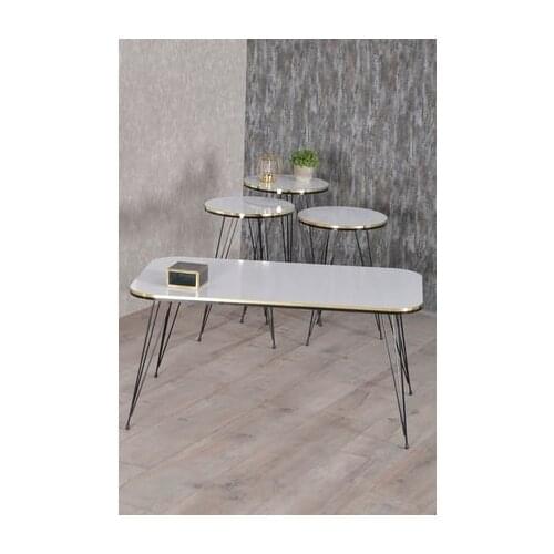 Modern Zigon coffee table And Medium coffee table Set Kr Black Wire Foot Double Gold White coffee tables table basse furniture living room table