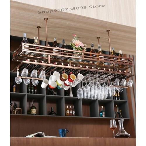 Wine rack rack multifunctional wine glass rack upside down hanging household stainless steel hanging glass rack goblet rack