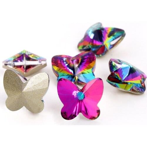 Strass Crystal Nail Butterfly Crystals Strass point Back crystal Stones Rhinestones for diy nail art decoration jewelry making